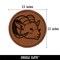 Proud Horned Goat Ram Head Round Iron-On Engraved Faux Leather Patch Applique - 2.5 Inch